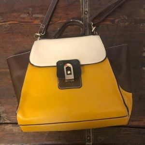 Yellow Brown Beige Black Satchel